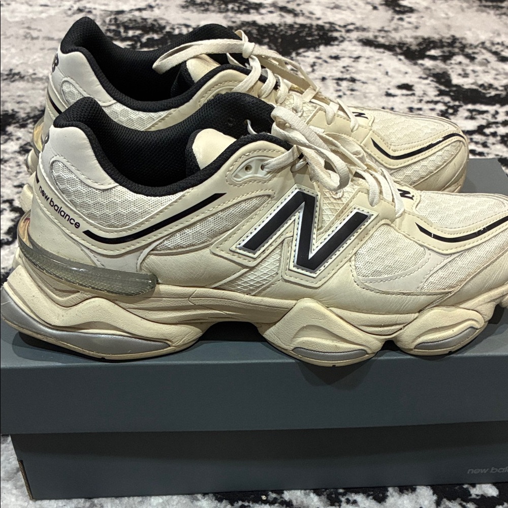 New Balance Off-White and Black Athletic Shoes